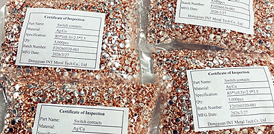 चांदी संपर्क AgCu Bimetal rivets साठी स्थिर वितरण