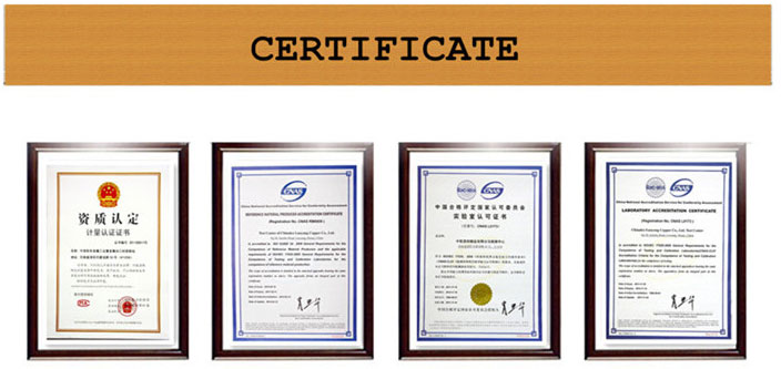 सॉलिड स्टील रिव्हट्स certificate